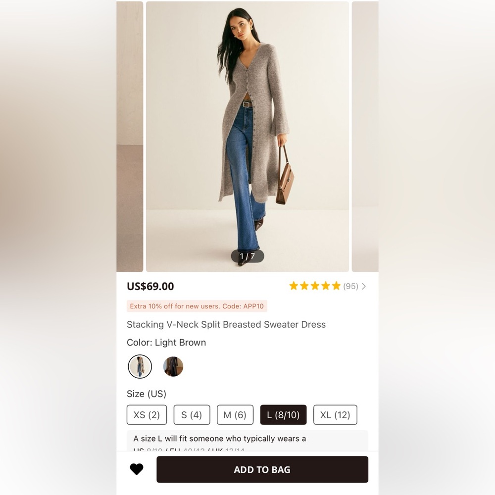 NWT Commense Stacking V-Neck Split Long Cardigan … - image 7